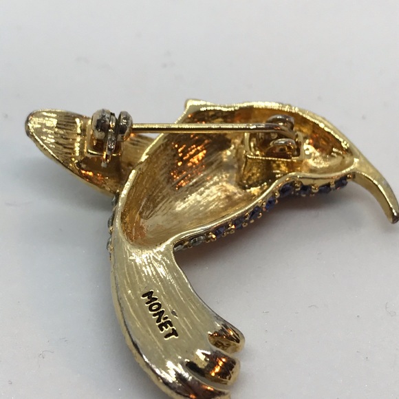 Monet Rhinestone Hummingbird Brooch - Picture 7 of 7